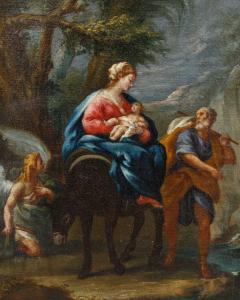 Lombard School, 17th century, Flight into Egypt